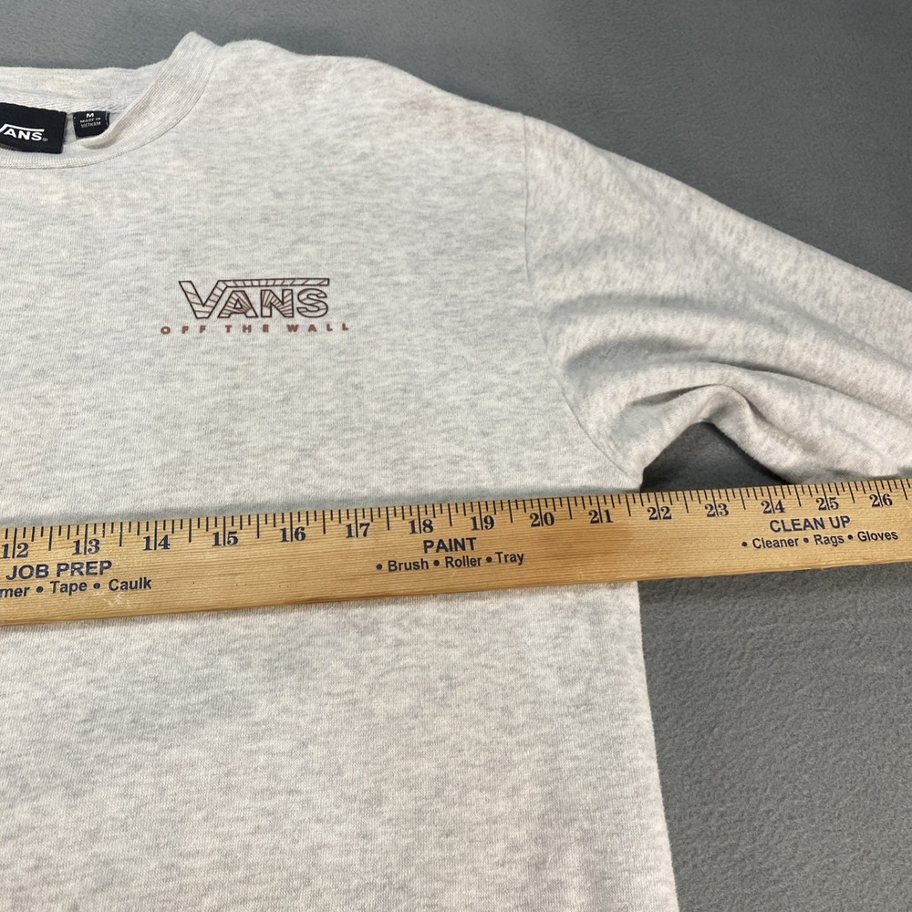 Vans Women's Medium Off The Wall Light Heather Gray Sweatshirt Skater Grunge - Picture 3 of 6